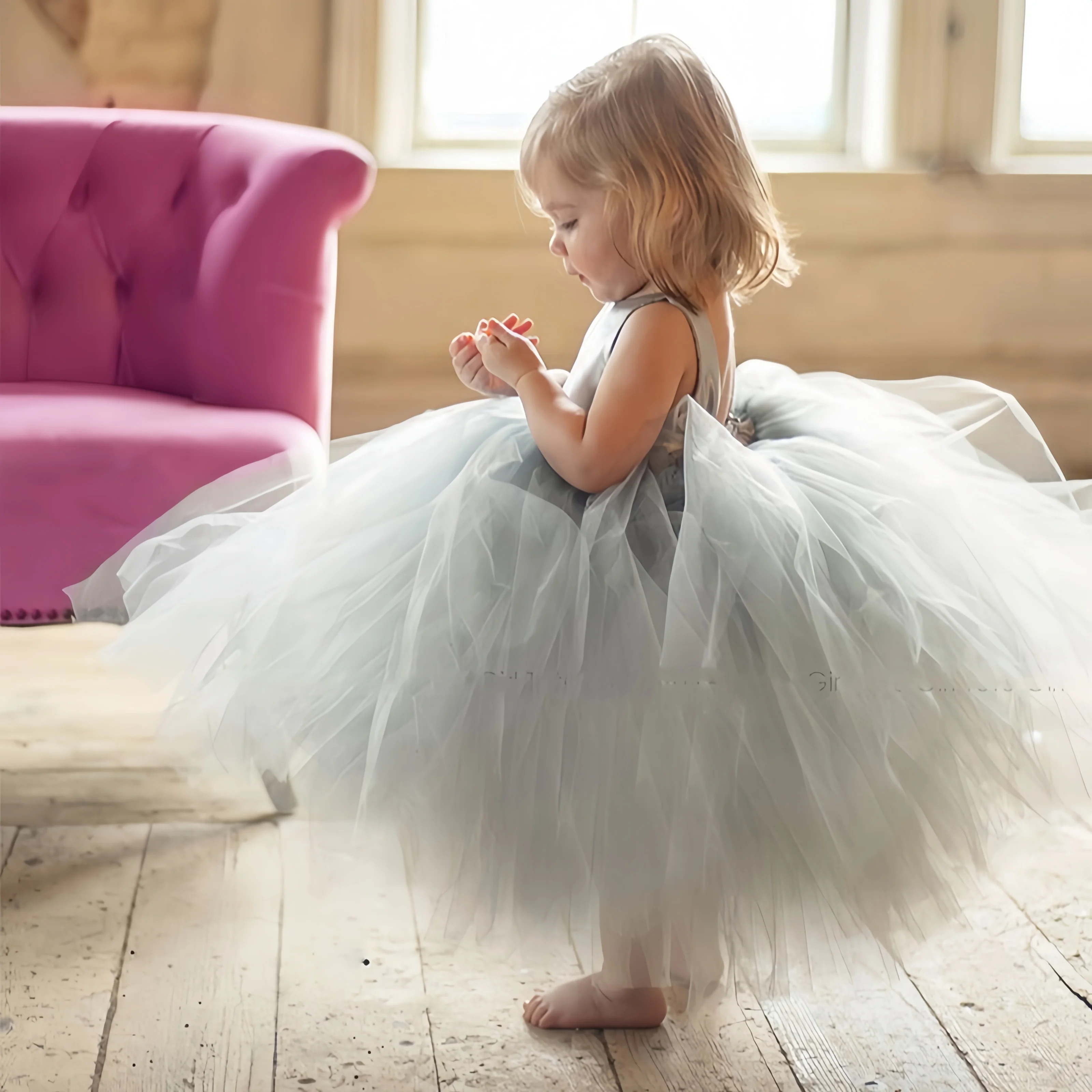 Birthday Princess Dress Girl Tulle Prom Performance Gala Costumes Children's Photography Dress Holiday Beach Children's Contact view 4
