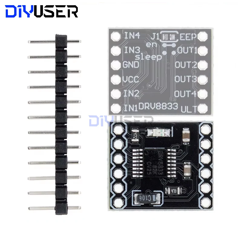 DIYUSER DRV8833 2 Channel DC Motor Driver Module Board 1.5A 3V-10V H-Bridge