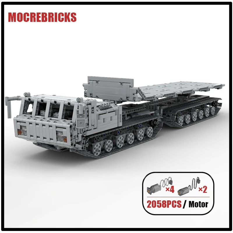 

High-tech Army Cargo Vehicles DT-30-1 Vityaz Military Tracked Transport Trucks MOC Building Blocks Model Kid's Bricks Toys Gifts