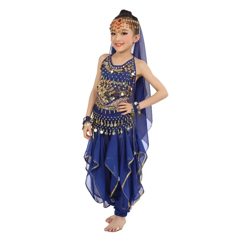 8 colori costumi di danza del ventre bambini nuovo stile bambino danza del ventre ragazze Bollywood vestito di stoffa prestazioni indiane 7 pz/set