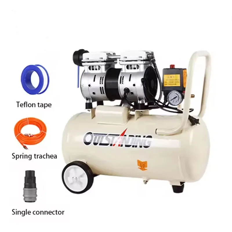 Тихий безмасляный портативный воздушный компрессор 110 В/220 В, портативный воздушный насос для домашнего ремонта, накачивания шин, деревообработка, штамповка краски