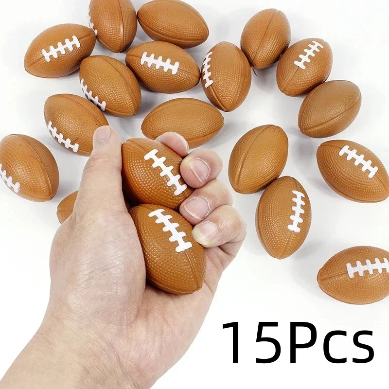 15pcs Mini PU Rugby Party Toy mini foam squeeze sports ball to Relieve Stress Anxiety School Classroom Reward Party Gift