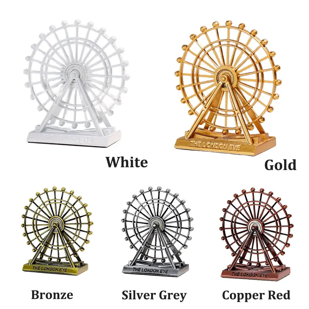 Ferris Wheel Modelo Rotatable Art Estatueta, Artesanato Retro, London Eye Ornamento, Creative Desktop Acessórios