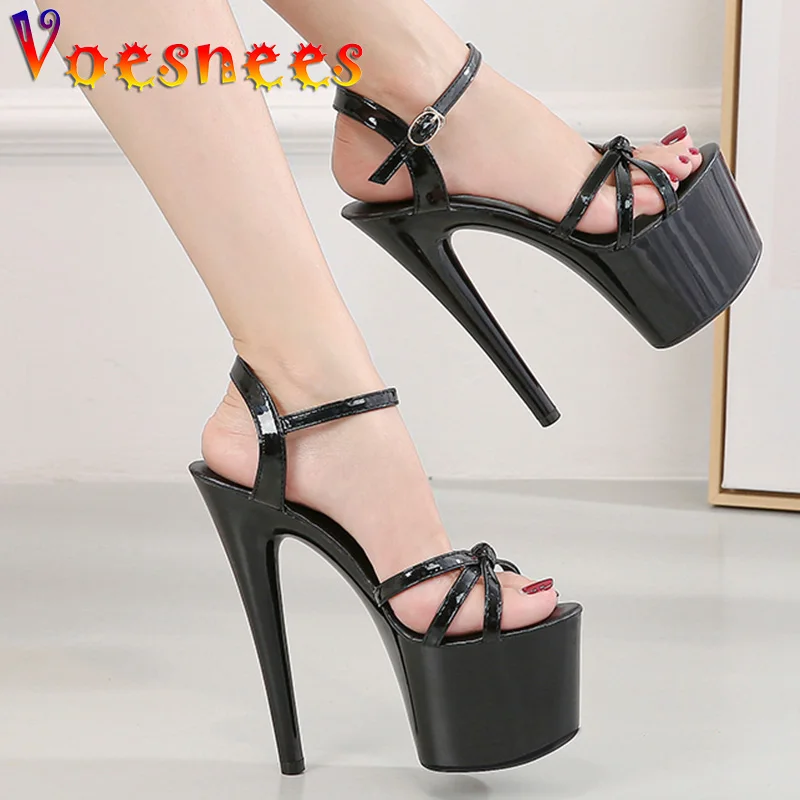 2022 Summer Cross-Strap Stripper Heels Open Toe Platform Sandals Girls Shoe for Party Club Women Sexy Show Sandals High Heels