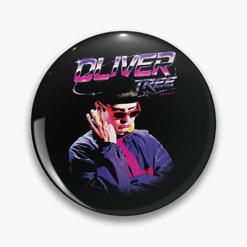 RIP Oliver Tree Tribute Fan Art Pin Holographic Star Heart Pin Brooches Laminated Button Fashion Accessory
