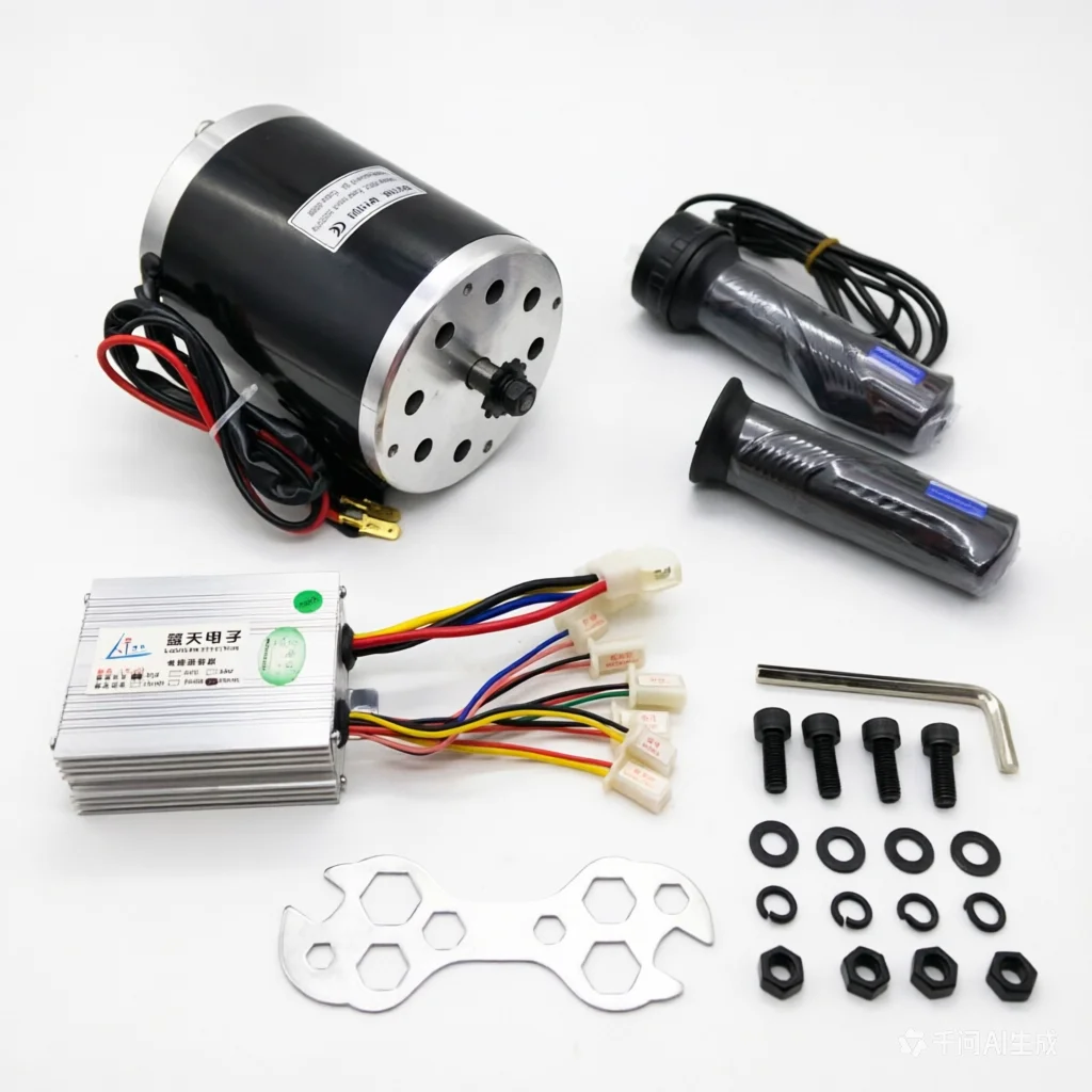 36V/48V 1000W Elektrische motor 3000 RPM geborstelde gelijkstroommotor, kettingaandrijving 25H-11T, hoge snelheid e-bike conversiekit voor scooterfiets ﻿