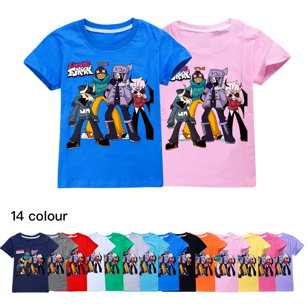 

Anime T Shirt Friday Night Funkin boy Fashion T-Shirt Kids Boy Tshirts Girl Hip Hop Tops Tees Boy Clothing Children Short sleeve