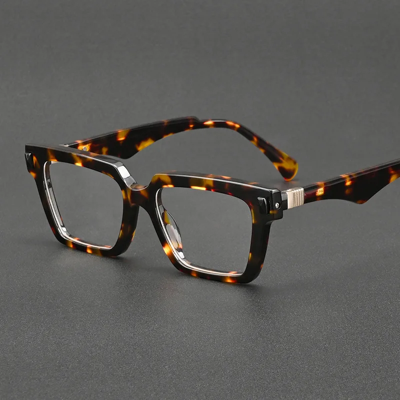

Vintage Acetate Square Glasses Frame for Men Myopia Reading Eyewear Women Optical Prescription New Simple Retro Thick Eyeglasses
