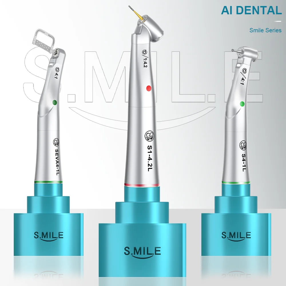 

AI DENTAL New Smile Series Optic Contra Angle Low Speed Handpiece 1:4.2/1:5/1:1/4:1/20:1 for Dental Surgery and Restoration