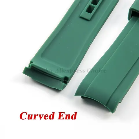 Högkvalitativt gummiarmband 20 mm 22 mm armband för Seiko för Omega Moonswatch för Rolex för Tudor klocka böjd ände klockarmband 10 best sales 20 mm klockarmband med böjd ände - №9