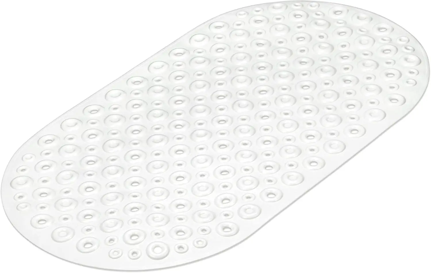 

Non-Slip Oval Bathtub Mat, PVC Shower Mat with Safety Suction Cups, Quick Draining, 27x15 Inches