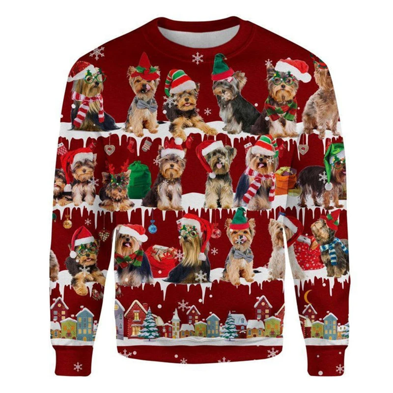 Delicious Pizza Cat Sweatshirt Men Fashion 3d Printing Funny Christmas Sweater Pullover Crew Neck Festival Gifts Hoodies Kid Top