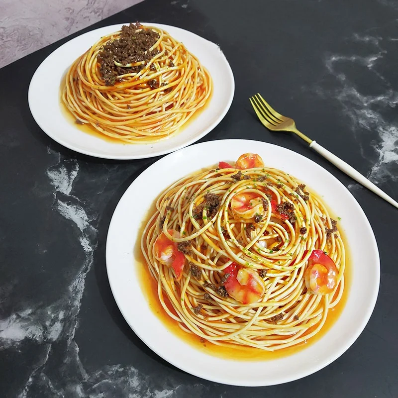 Simulation Pasta Noodles Fake Food Model, Kitchen Shooting Prop for Restaurant Hotel Window Sweet Table Display Home Decoration