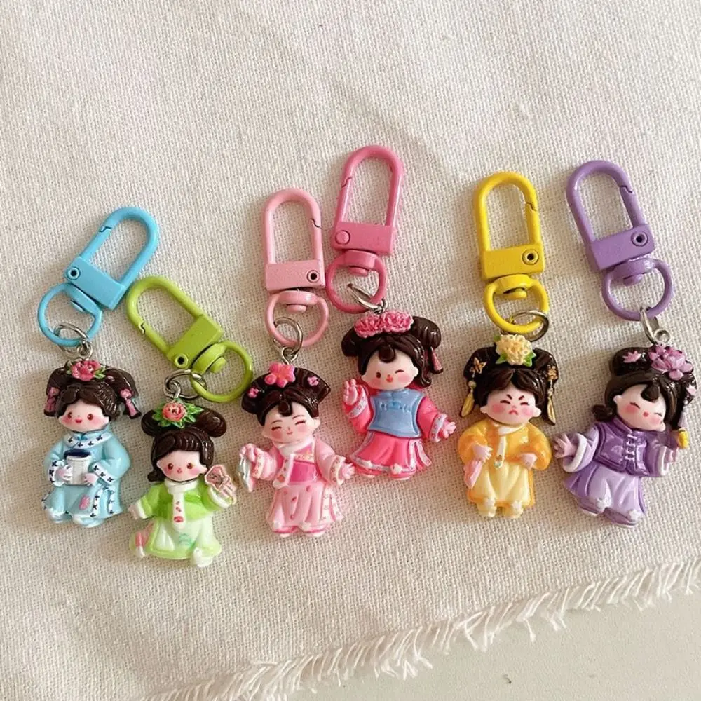 Bag Pendant Cartoon Keychain Chinese Style Ancient Style Tang Dynasty Princess Key Chains Hanging Chain Backpack Charms