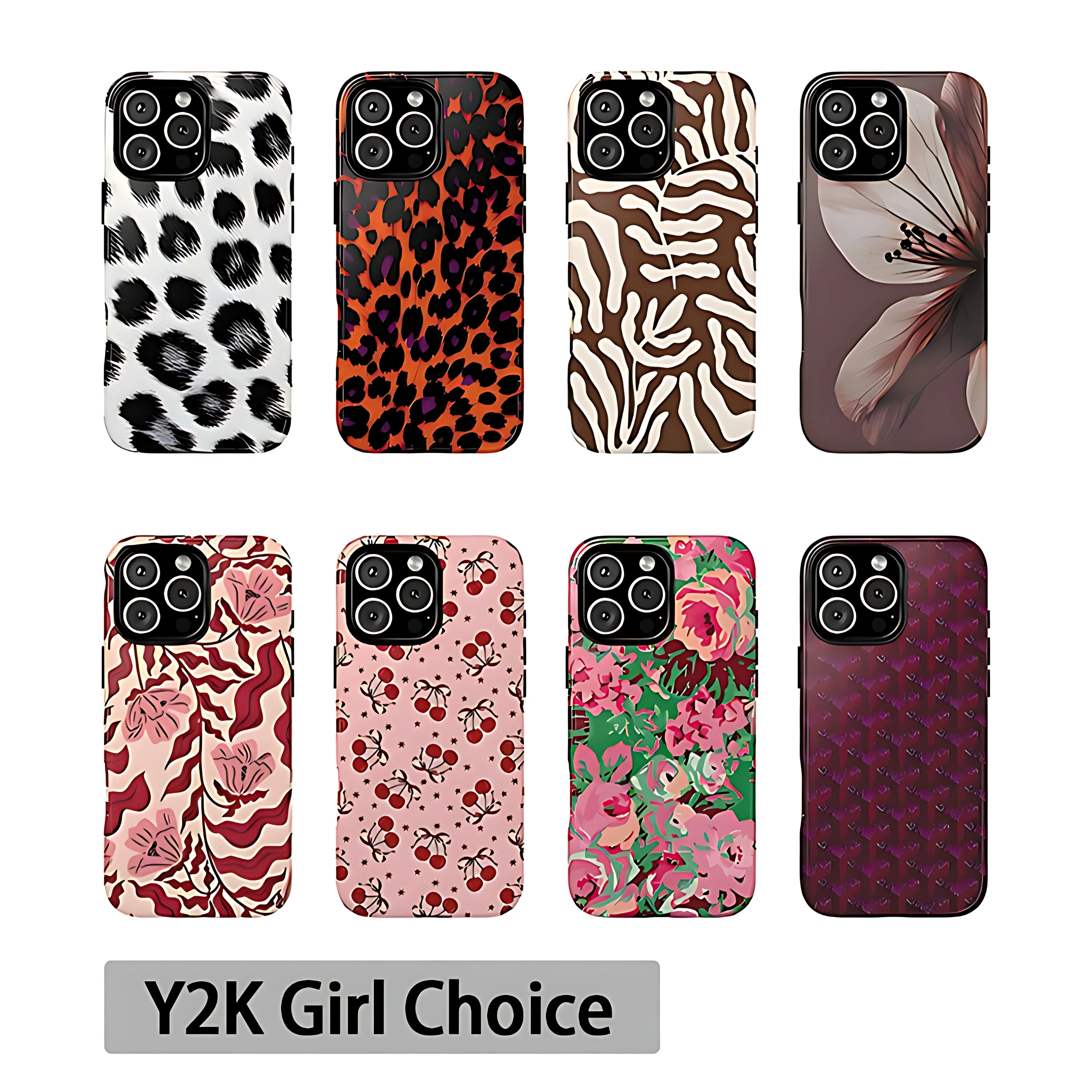 Luxury Korean Style Phone Case for iPhone 17 16e 16 15 14 13 12 11 X XS XR XSMAX 7 8 Air Pro Max Plus Luxury Double-layer