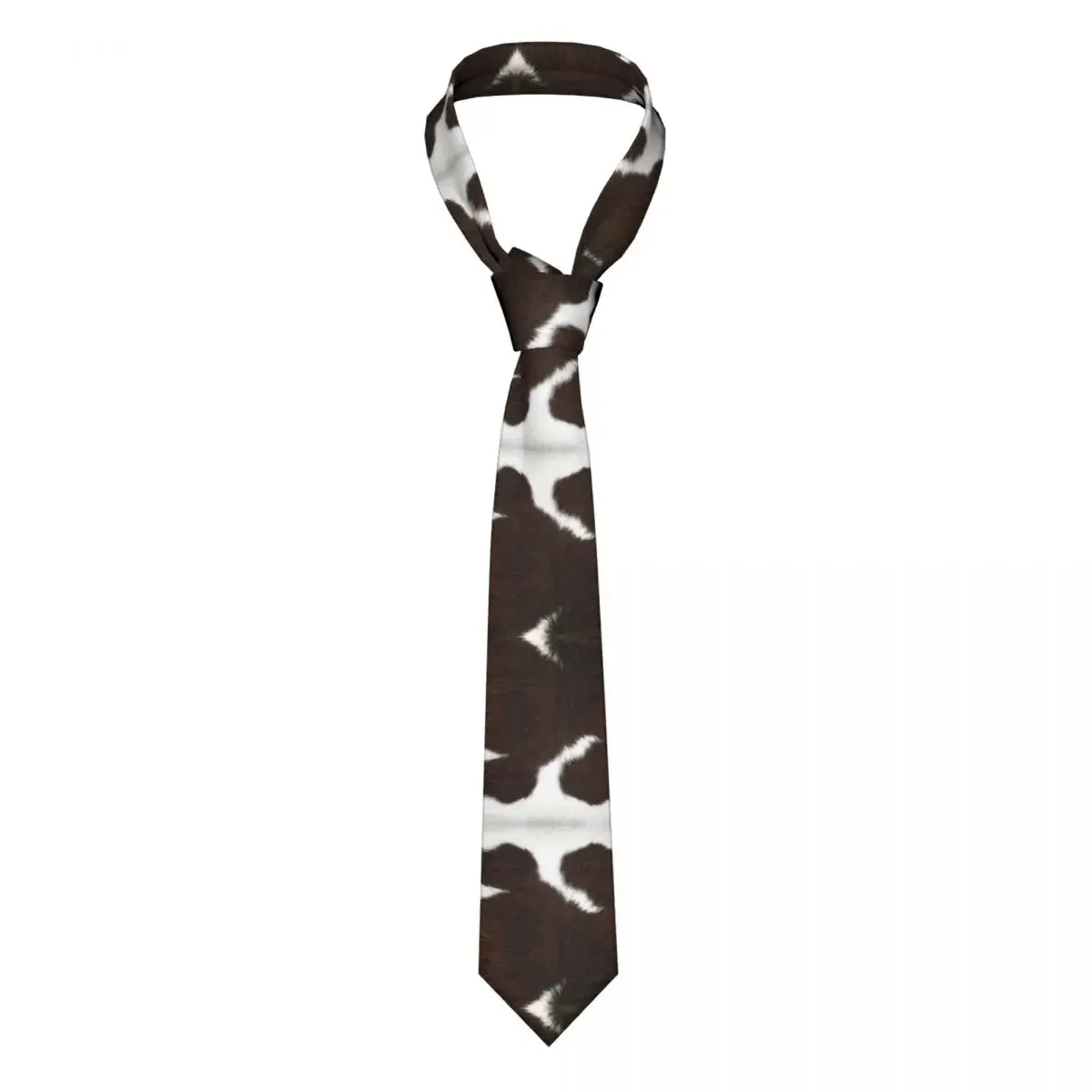 Fashion Cow Fur Cowhide Texture Necktie for Men Personalized Silk Animal Skin Leather Business Neck Tie