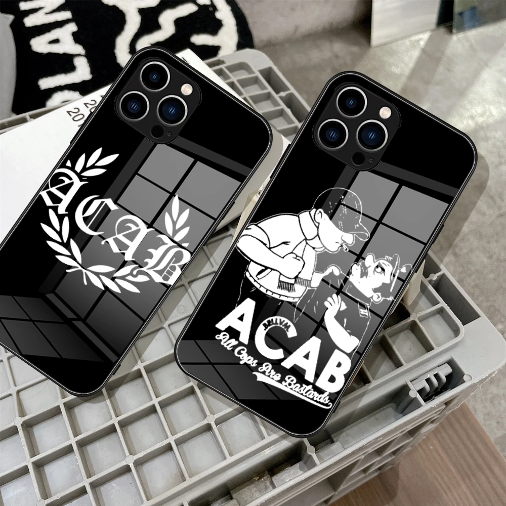 All Cops Are Bastards Acab Phone Case Tempered Glass For IPhone 16 15 14 13 12 Pro Max Plus Samsung S24 S23 xiaomi 14 13 Covers