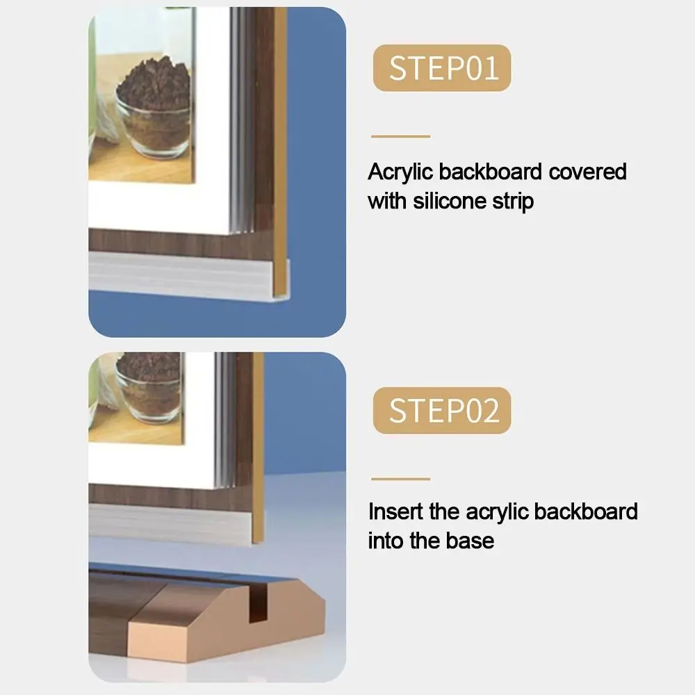 Wooden Desktop Display Stand T-Shaped Dual-Sided Visibility Menu Binder Convenient a4/A5/A6 Dining Table Card Holder