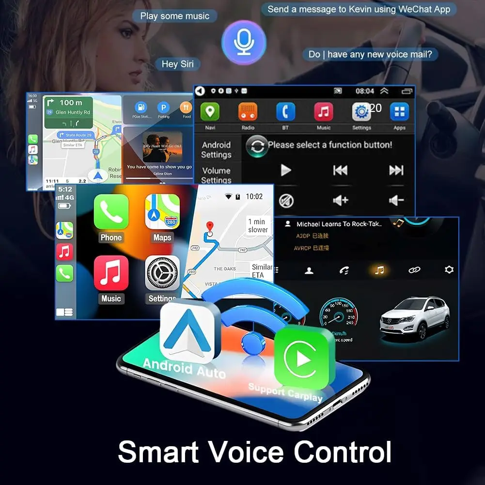 10.1-Inch Double Din Car Stereo for 2006-2014 Honda Ridgeline, Wireless Apple Carplay Android Auto, GPS Navigation Head Unit with DVR, Bluetooth, WiFi, RDS, Steering Wheel Control, Split Screen, Backup Camera, 4GB+64GB view 4