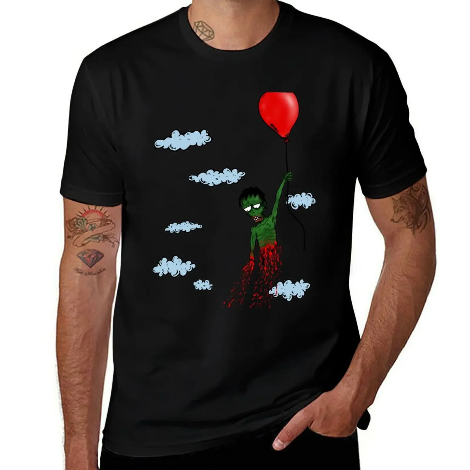 

Zombie Balloon T-Shirt graphic shirts plus sizes Short sleeve tee cheap stuff vintage t shirt men