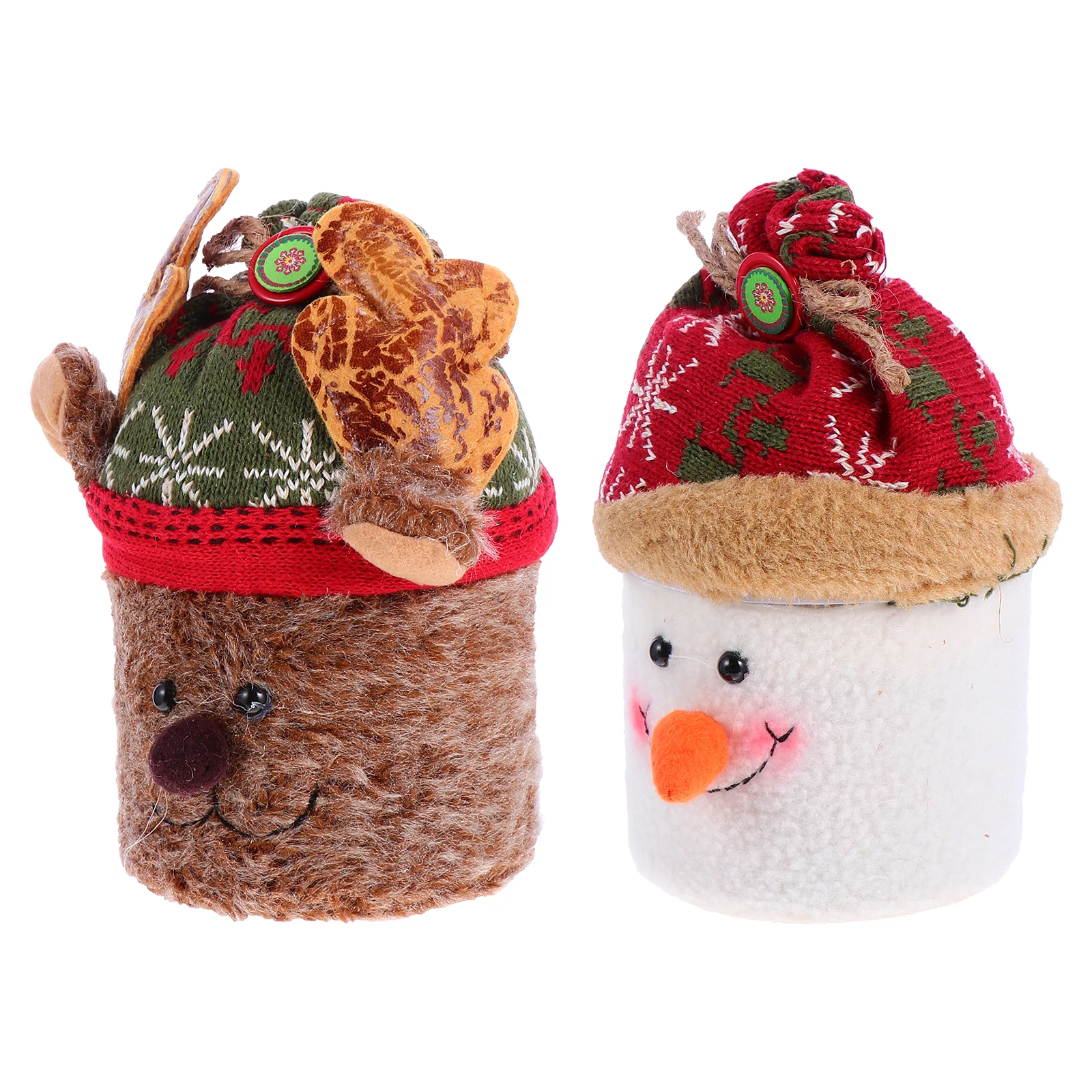

2Pcs Candy Gift Boxes Christmas Ornament Storage Containers Lovely Xmas Candy Boxes for Party Decor and Sweets Storage