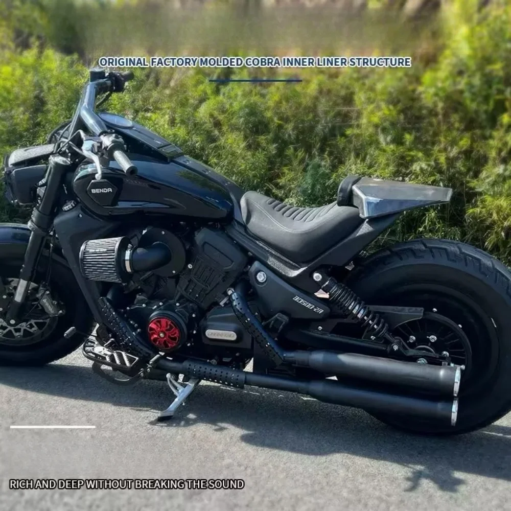 Motorcycle Adjustable Valve Exhaust Fit Benda Dark Flag 500, Deep Bass Sound , Retro Cruiser Mod Upgrade Kit