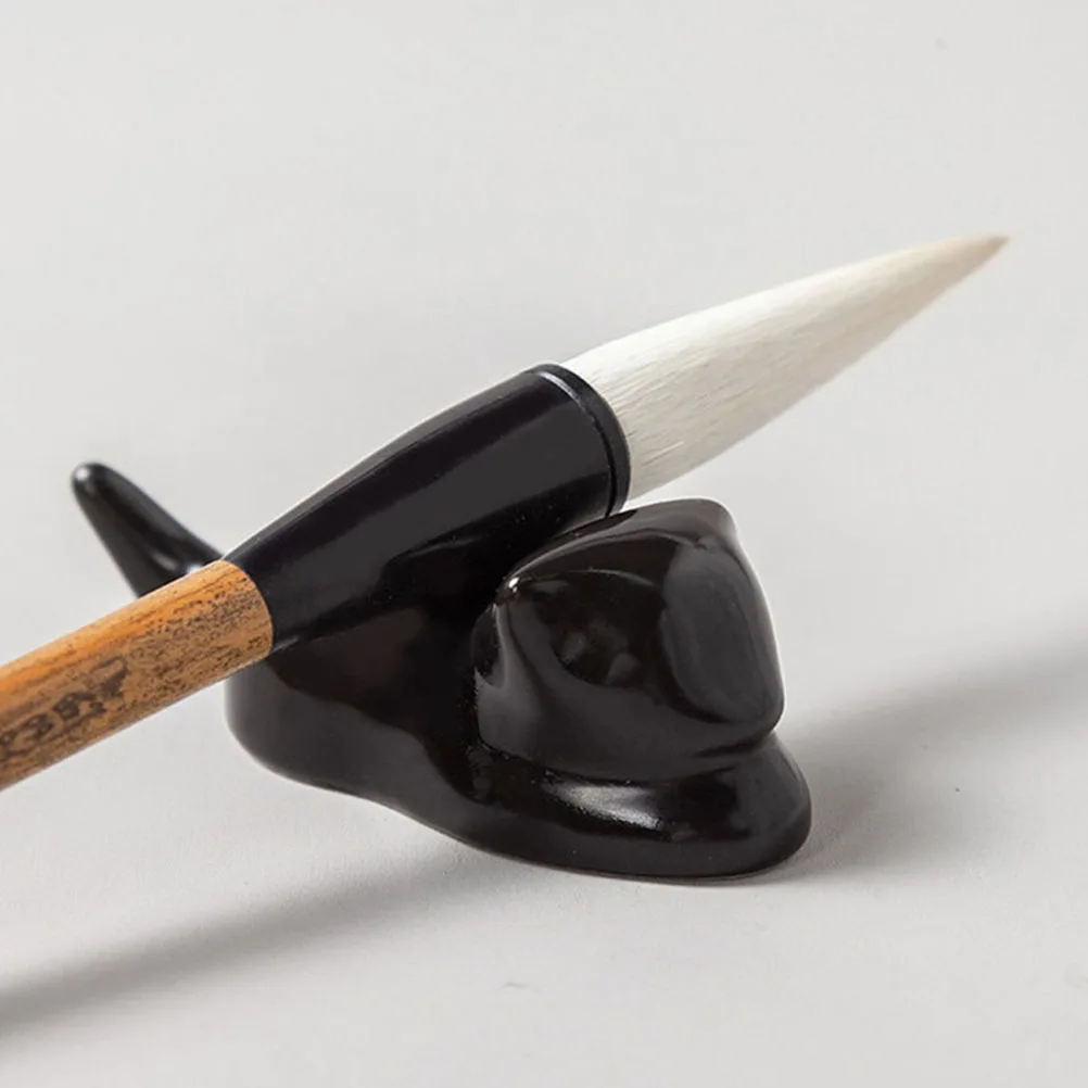 Chinese Calligraphy Pen Holder Ceramic Cat Shape Brush Rest Ink Pen Stand Artistic Durable Craftsmanship Ceramic Brush Rest