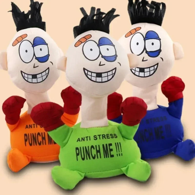 Punch Hit Me Villain Vent Decompression Toy Soft Funny Plush Doll for Stress Relief Novelty Gift Creative Funny Boxing Toy Gift