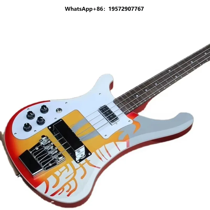 Factory Left Handed Electric Bass Guitar with 4 Strings Bass Special Sticker