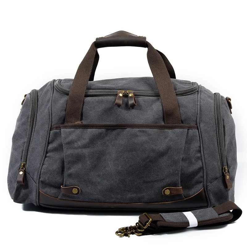 Retro Men Travel Bags Canvas Carry on Luggage Bags Male Duffel Bag Casual Big Capacity Outdoor Sports Tote Weekend Bag Overnight