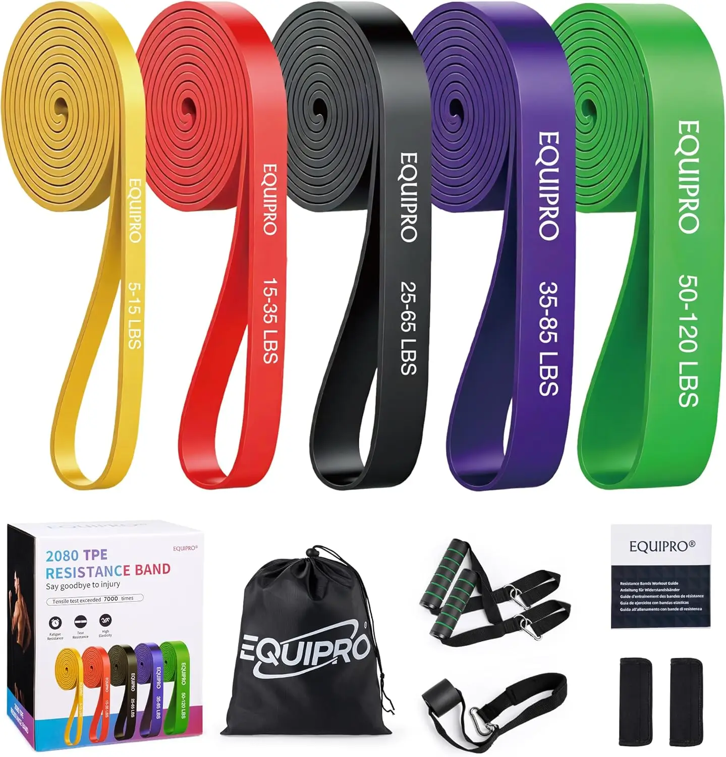 Resistance Bands, Exercise Bands, Resistance Bands for Working Out with Handles and Door Anchor, Workout Bands for Men Women wit