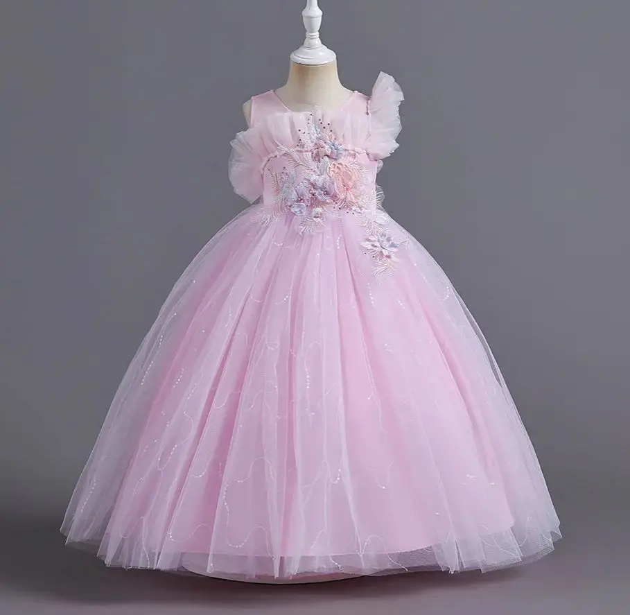 Young Girls' Party Dress Tulle Evening Prom Dresses for Children's Girl Clothing 4-13Years