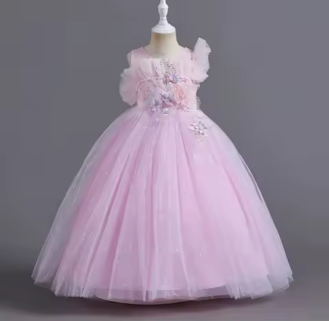 Young Girls' Party Dress Tulle Evening Prom Dresses for Children's Girl Clothing 4-13Years