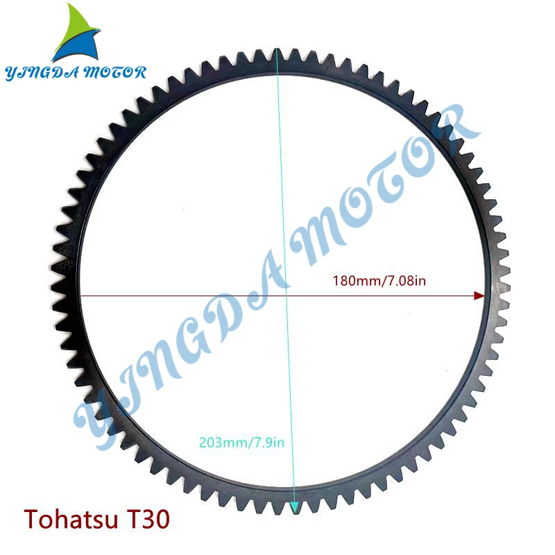 New Flywheel Crown Gear Ring For YAMAHA T48/F20 Mercury F20 Tohatsu T30 Suzuki DT40 Outboard Motor