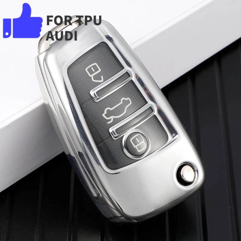 Transparent TPU Car Remote Key Case Cover for Audi A1 A3 A4 A5 Q3 Q7 C5 C6 8L 8P B6 B7 B8 RS3 TT 8V S3 RS Sline R8 S6