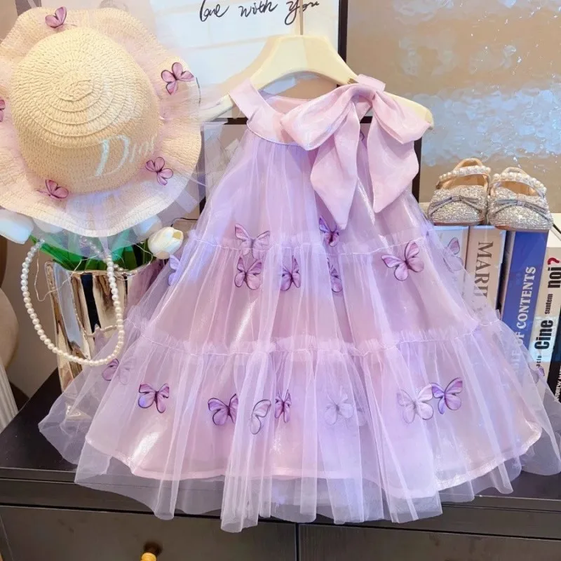 

TOY-Girls' Summer Dress2025New Style Children's Dress Little Girl Fashionable Princess Dress Sleeveless Dress for Girls