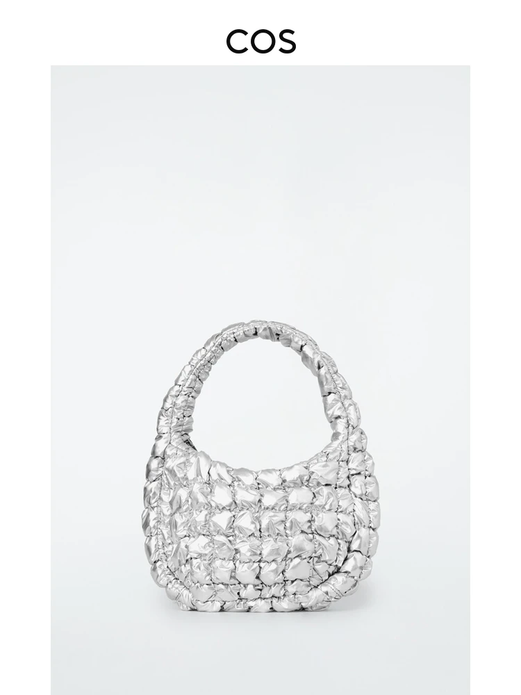 COS السيدات سحابة حقيبة فضية وصول جديدة مخيط حقيبة المرأة oulder واحدة مقبض ناعم تخفيف Sle سستة إغلاق