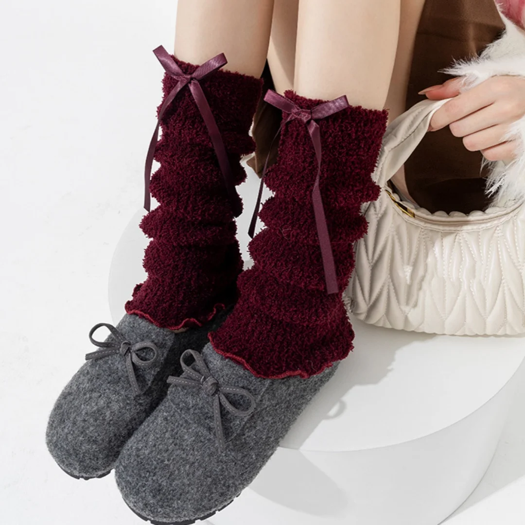 لوليتا الجوارب لينة أفخم تدفئة الساق طويلة العجل تدفئة مريحة الركبة عالية الساق الأكمام للأنشطة الخارجية موضة المنزل