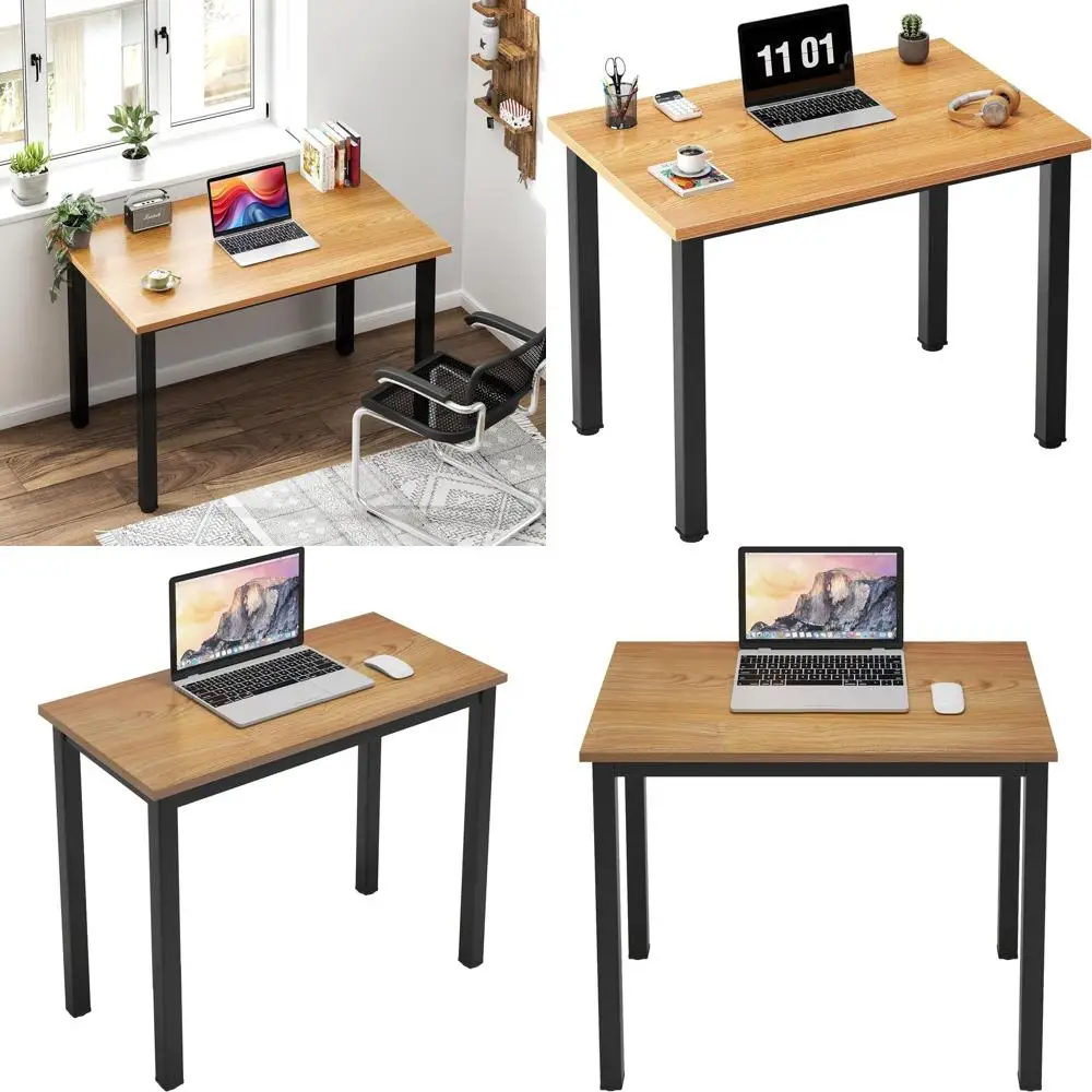 

Компактный компьютерный стол 31,5 дюйма для подростков, для учебы, домашнего офиса, игр и письма, из тика с черным покрытием