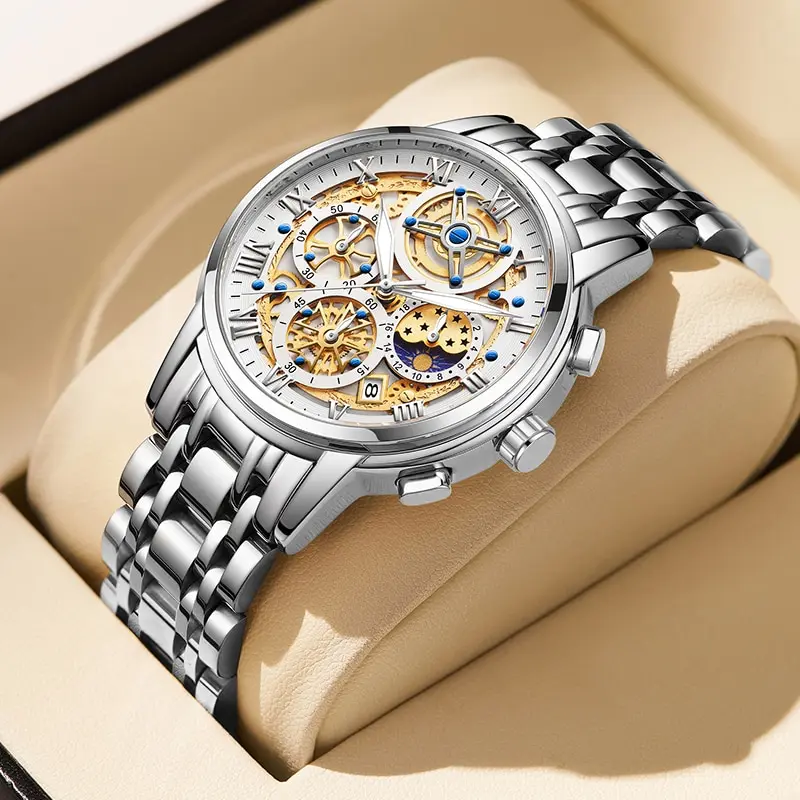 Liege männer uhr sport quarz uhren herren wasserdicht chronograph armbanduhr herren militär hohl uhr mann relogio mascumino
