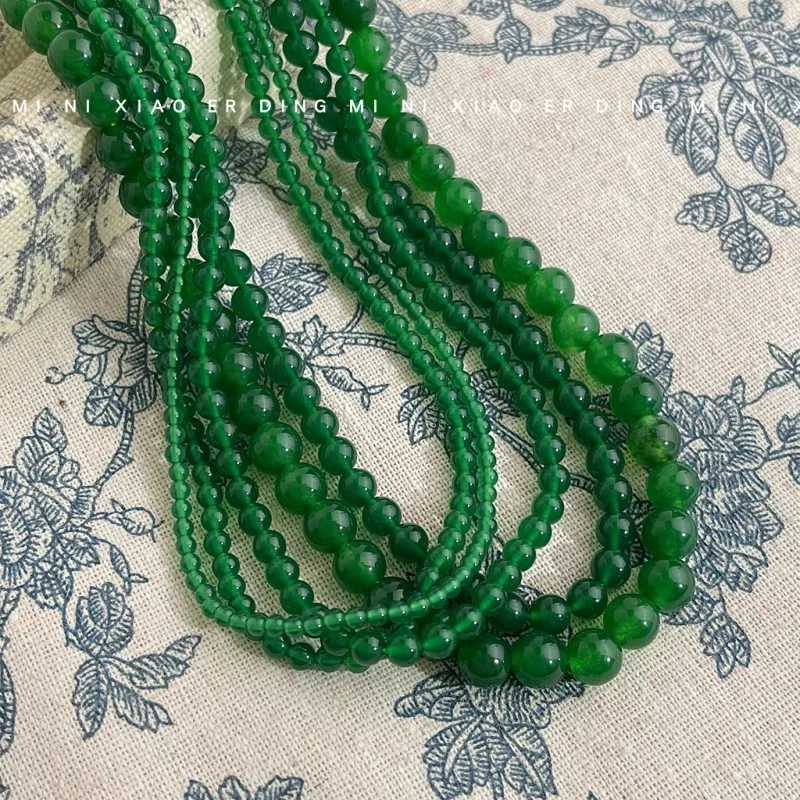 New-style glass body imperial green natural chrysoprase agate detachable sweater necklace collarbone chain