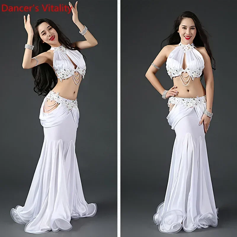 Top de empalme de danza Oriental india para mujer, traje de falda de espina de pescado, traje de competición, Ropa de baile de Rumba, Samba y Tango