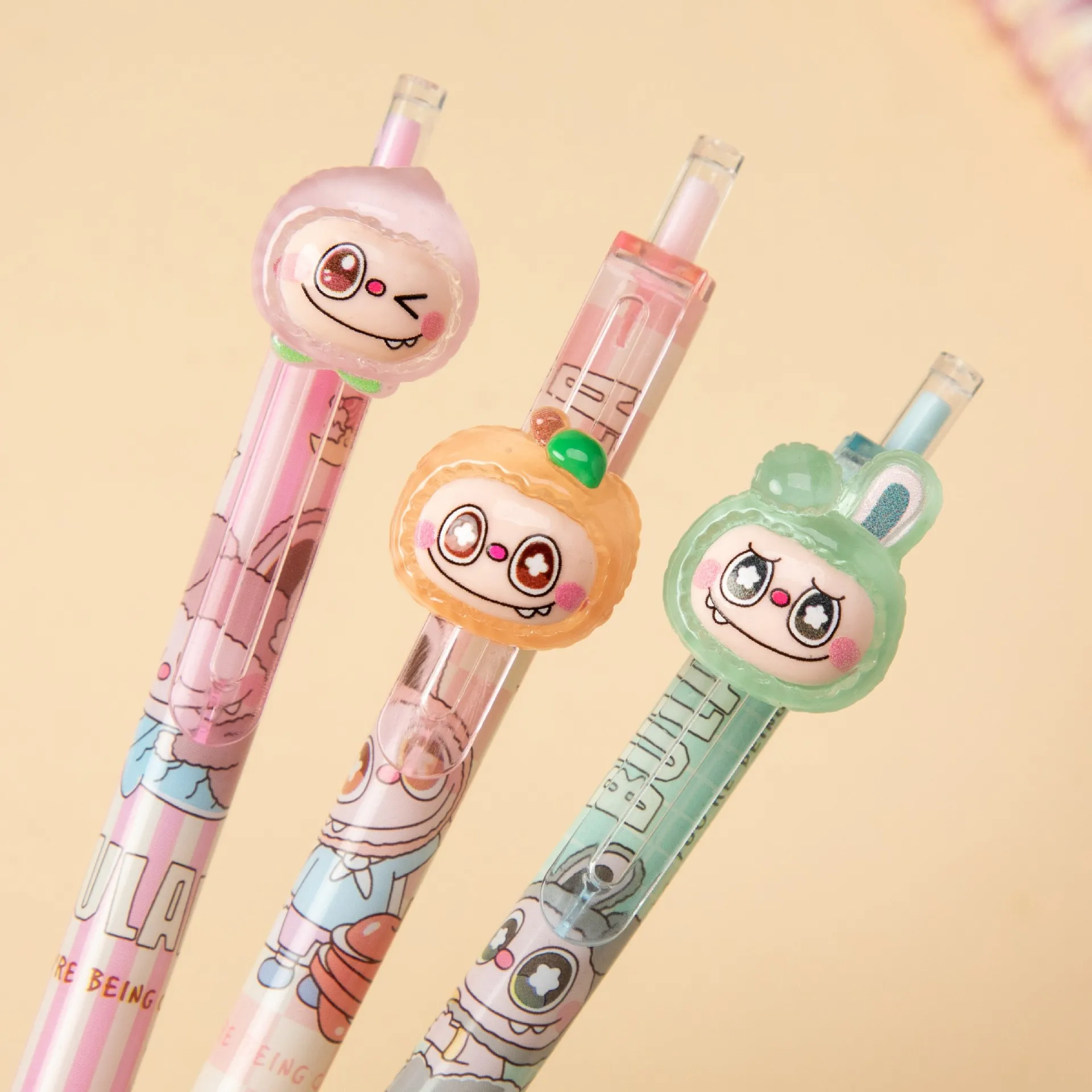 

Labubu Cartoon style neutral pen cute push pen luminous resin cartoon style pen student fountain pen