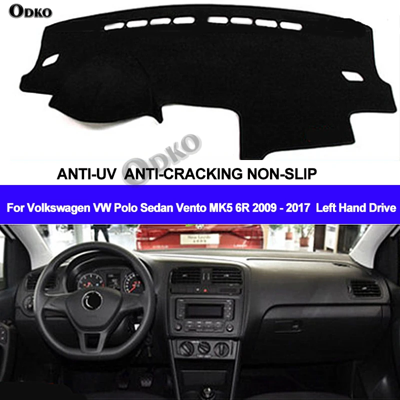 Capa do painel do carro para volkswagen vw polo sedan vento mk5 6r 2009 - 2017 dash mat painel almofada tapete dashmat anti-uv