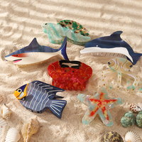 1 piece personalized ocean dolphin octopus sea turtle clown fish starfish acetate hair claw clip