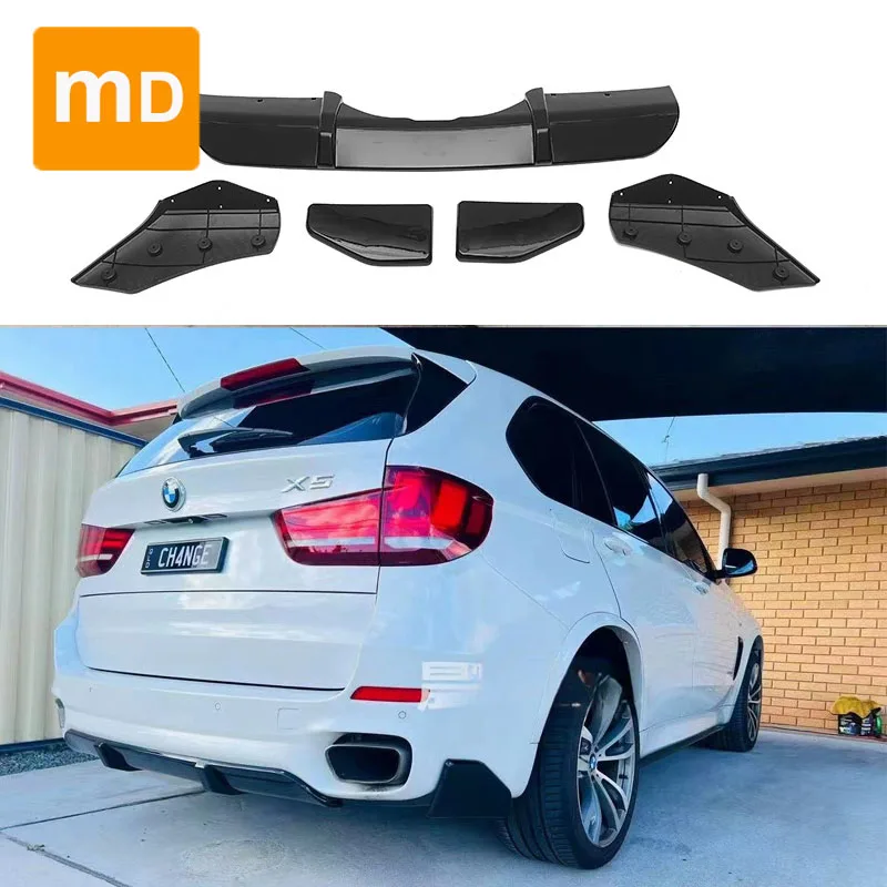 For 2013-2019 BMW F15 X5 MT Glossy Black Rear Bumper Diffuser Spoiler Lip Trunk Wing Body Kit Splitter Cover Trim