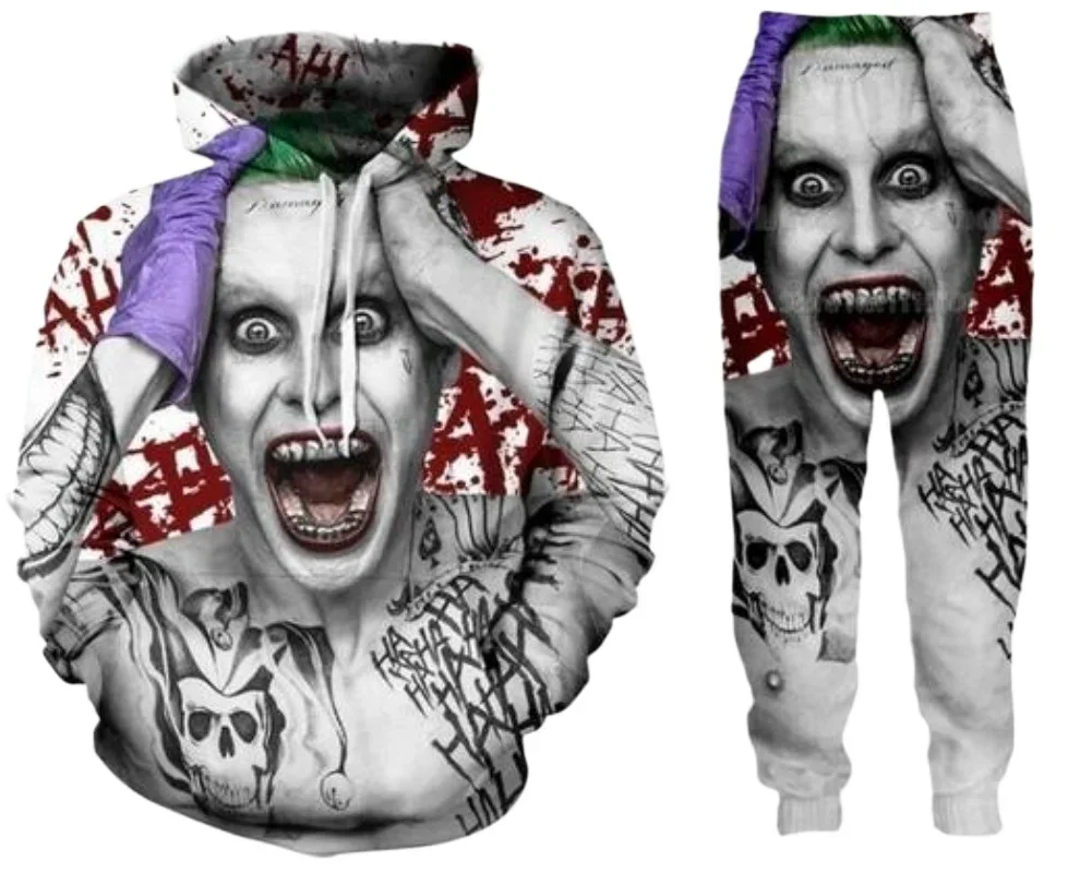 

New Men/Womens Joker Funny 3D Print Fashion Tracksuits Crewneck Couple hoodie Joggers Pants + Hoodies