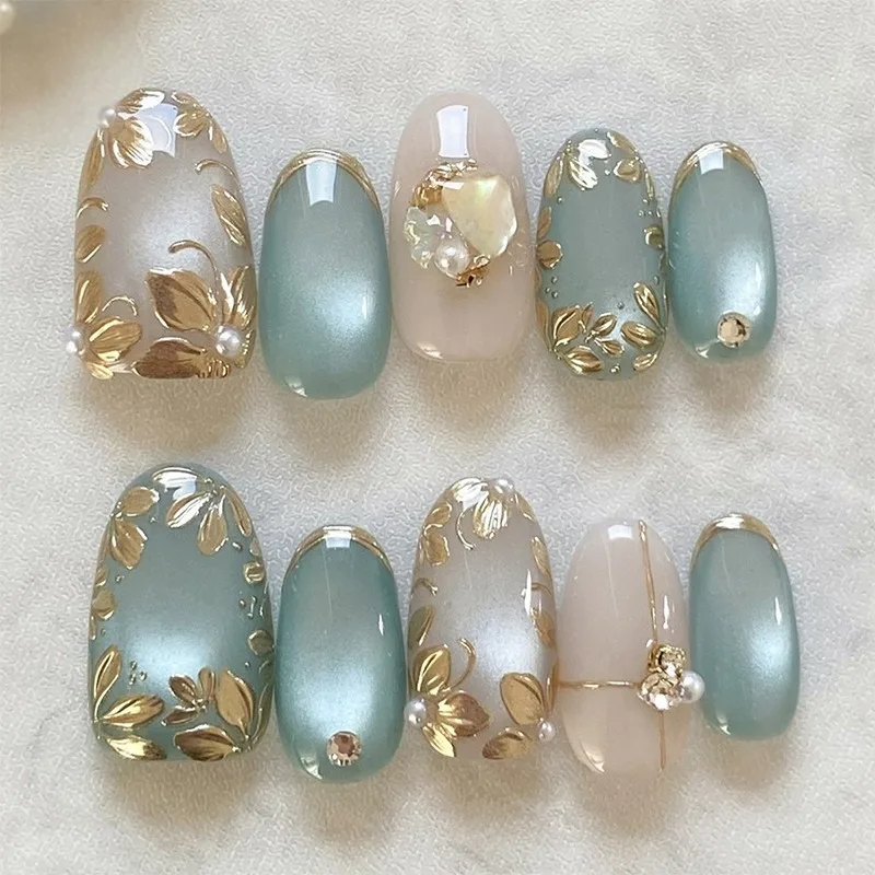 30 Pieces Summer 3D Three-dimensional Flower Butterfly Love Manicure Pieces Beach Shell Painted Hand-worn Armor