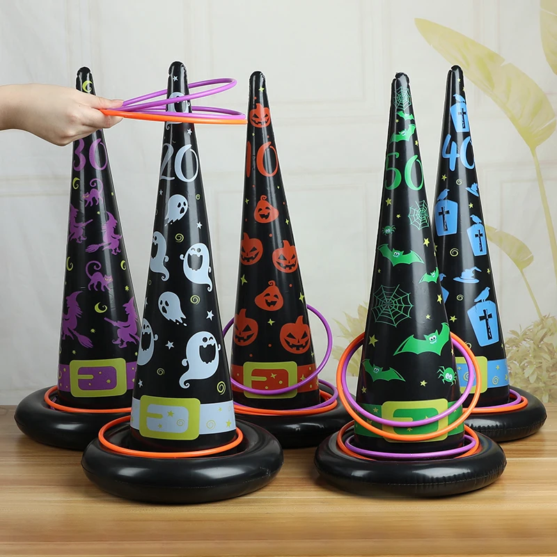 

Игры на Хэллоуин, надувная шляпа ведьмы, игра с броском кольца, игра на Хэллоуин, надувная игра с броском кольца, семейная игра на Хэллоуин в помещении и на открытом воздухе