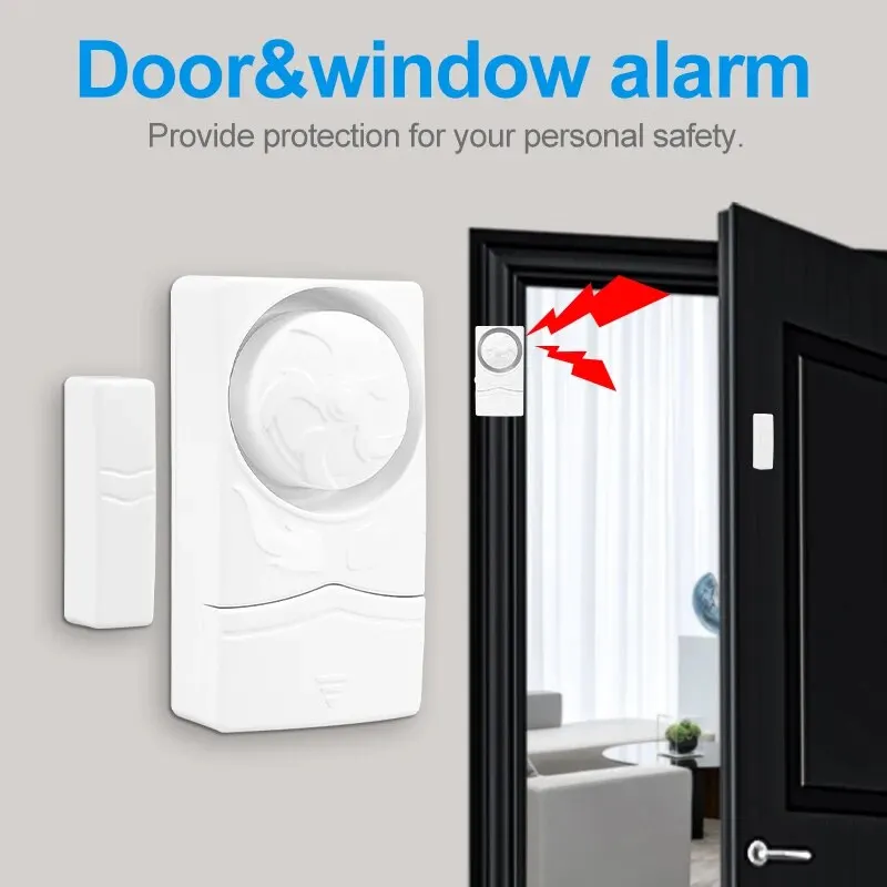 Doors and Windows Alarm Home Safety Anti-theft Wireless Door Magnetic Sensor 110dB Volume Refrigerator Window Open Reminder